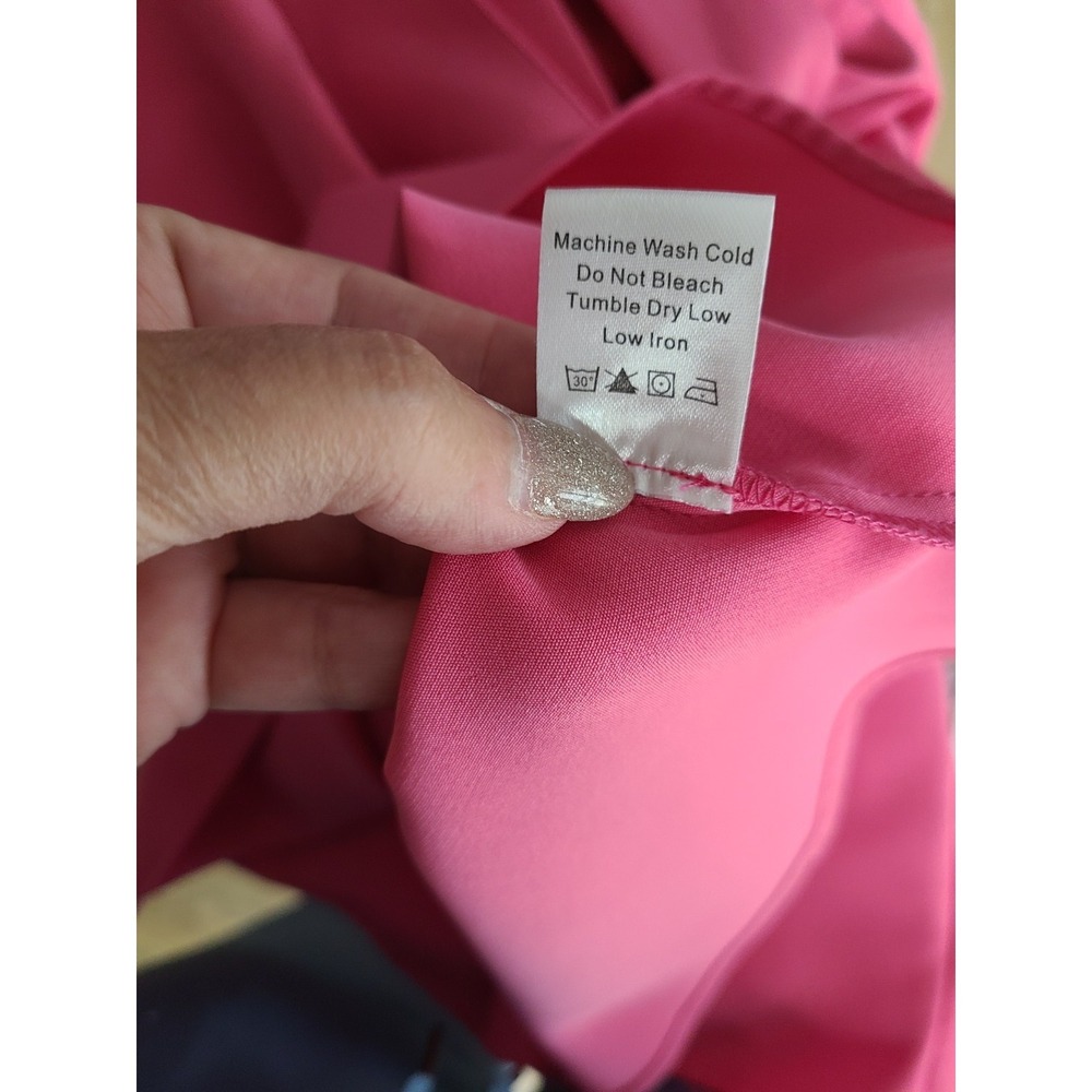 Tuckernuck XXL Hot Pink Blythe Ruffle Neck Bow Mini Dress Barbie Coquette - Picture 10 of 15